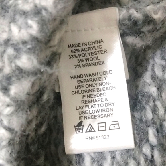 1. STATE CREW NECK GRAY COLOR-BLOCK WOOL BLEND WOVEN SWEATER SIZE XS NWT - Picture 8 of 8